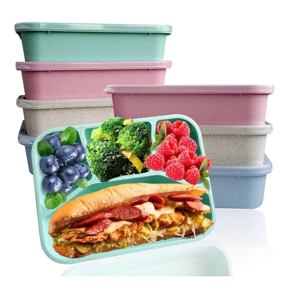 New in box 8 pack bento boxes for lunches colorful